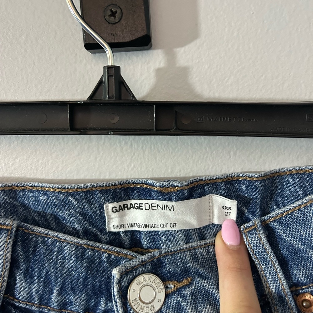 Garage Blue Distressed Jean Shorts - Picture 3 of 3